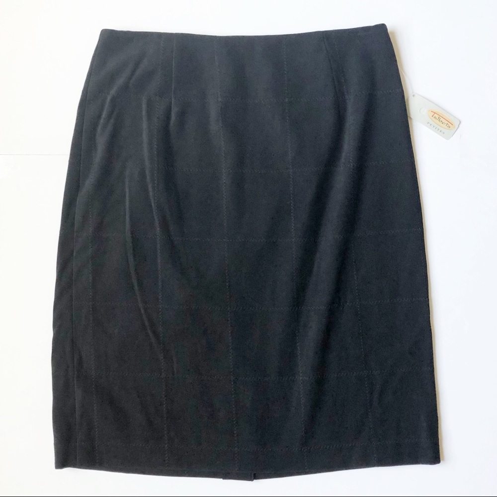 TALBOTS Petites Stretch Lined Black Skirt Size 2P